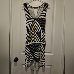 a.n.a Black and White Backless Dress with Yellow Highlights